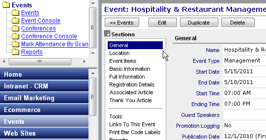 Events and Registration